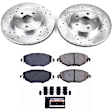 K1373 Front Brake Disc and Pad Kit, Cross-drilled and Slotted 5 Lugs 300 mm Carbon Fiber Ceramic Z23 Evolution Sport Series