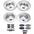 4-Wheel Set Power Stop&reg; K1374 Front and Rear Z23 Daily Carbon-Fiber Ceramic Brake Pad and Drilled & Slotted Rotor Kit