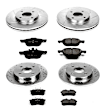 4-Wheel Set Power Stop&reg; K1378 Front and Rear Z23 Daily Carbon-Fiber Ceramic Brake Pad and Drilled & Slotted Rotor Kit