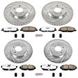 4-Wheel Set Power Stop&reg; K1381-26 Front and Rear Z26 Muscle Carbon-Fiber Ceramic Brake Pad and Drilled & Slotted Rotor Kit