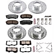 4-Wheel Set Power Stop&reg; K138-36 Front and Rear Z36 Truck Carbon-Fiber Ceramic Brake Pad and Drilled & Slotted Rotor Kit