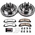 K1392-36 Front Brake Disc and Pad Kit, Cross-drilled and Slotted 8 Lugs 331 mm Carbon Fiber Ceramic RWD Z36 Extreme Truck And Tow
