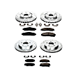 2008 Chevrolet Corvette - Front and Rear Brake Disc and Pad Kit, Silver zinc-plated, Cross-drilled and Slotted, 5 Lugs, 305 mm, Carbon Fiber Ceramic, Models with standard brakes, Z23 Evolution Sport Series
