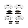 2007 Cadillac CTS - Front and Rear Brake Disc and Pad Kit, Silver zinc-plated, Cross-drilled and Slotted, 5 Lugs, 298 mm, Carbon Fiber Ceramic, 2.8L 6Cyl, Z23 Evolution Sport Series