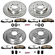 4-Wheel Set Power Stop&reg; K1438-26 Front and Rear Z26 Muscle Carbon-Fiber Ceramic Brake Pad and Drilled & Slotted Rotor Kit