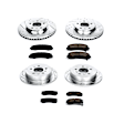 2009 Chevrolet Impala - Front and Rear Brake Disc and Pad Kit, Silver zinc-plated, Cross-drilled and Slotted, 5 Lugs, 278 mm, Carbon Fiber Ceramic, 5.3L 8Cyl, Z23 Evolution Sport Series