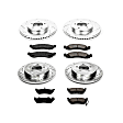 4-Wheel Set Power Stop&reg; K1443 Front and Rear Z23 Daily Carbon-Fiber Ceramic Brake Pad and Drilled & Slotted Rotor Kit