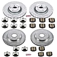 4-Wheel Set Power Stop&reg; K1445-26 Front and Rear Z26 Muscle Carbon-Fiber Ceramic Brake Pad and Drilled & Slotted Rotor Kit