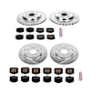 4-Wheel Set Power Stop&reg; K1445 Front and Rear Z23 Daily Carbon-Fiber Ceramic Brake Pad and Drilled & Slotted Rotor Kit