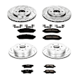4-Wheel Set Power Stop&reg; K144 Front and Rear Z23 Daily Carbon-Fiber Ceramic Brake Pad and Drilled & Slotted Rotor Kit