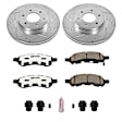 K1453-26 Front Brake Disc and Pad Kit, Cross-drilled and Slotted 6 Lugs 324.87 mm Carbon Fiber Ceramic Z26 Street Warrior Carbon-Fiber Ceramic Series