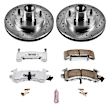 K1485-26 Front Brake Disc and Pad Kit, Silver zinc-plated, Cross-drilled and Slotted, 5 Lugs, 266.95 mm, Carbon Fiber Ceramic, Z26 Street Warrior Carbon-Fiber Ceramic Series