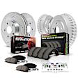 K15009DK 4-Wheel Set Front and Rear Brake Disc And Drum Kit, Cross-drilled and Slotted 5 Lugs 254 mm, RWD Z23 Evolution Sport Series, Includes (1) Brake Disc and Pad Kit and (1) Brake Drum and Shoe Kit