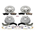 K15011DK 4-Wheel Set Front and Rear Brake Disc And Drum Kit, Cross-drilled and Slotted 5 Lugs 250 mm, Z23 Evolution Sport Series, Includes (1) Brake Disc and Pad Kit and (1) Brake Drum and Shoe Kit