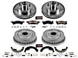 K15019DK 4-Wheel Set Front and Rear Brake Disc And Drum Kit, Cross-drilled and Slotted 5 Lugs 241.3 mm, Z23 Evolution Sport Series, Includes (1) Brake Disc and Pad Kit and (1) Brake Drum and Shoe Kit