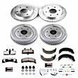 K15035DK-36 4-Wheel Set Front and Rear Brake Disc And Drum Kit, Cross-drilled and Slotted 6 Lugs 283.4 mm, Z36 Extreme Truck And Tow, Includes (1) Brake Disc and Pad Kit and (1) Brake Drum and Shoe Kit