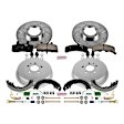 K15039DK 4-Wheel Set Front and Rear Brake Disc And Drum Kit, Cross-drilled and Slotted 5 Lugs 254 mm, Z23 Evolution Sport Series, Includes (1) Brake Disc and Pad Kit and (1) Brake Drum and Shoe Kit