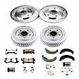 K15045DK-36 4-Wheel Set Front and Rear Brake Disc And Drum Kit, Cross-drilled and Slotted 5 Lugs 241.3 mm, Z36 Extreme Truck And Tow, Includes (1) Brake Disc and Pad Kit and (1) Brake Drum and Shoe Kit