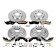 K15058DK 4-Wheel Set Front and Rear Brake Disc And Drum Kit, Cross-drilled and Slotted 5 Lugs 200 mm, Z23 Evolution Sport Series, Includes (1) Brake Disc and Pad Kit and (1) Brake Drum and Shoe Kit