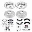 K15086DK-26 4-Wheel Set Brake Disc And Drum Kit, Cross-drilled and Slotted 4 Lugs 200 mm, Z26 Street Warrior Carbon-Fiber Ceramic Series, Includes (1) Brake Disc and Pad Kit and (1) Brake Drum and Shoe Kit