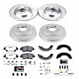 K15088DK-26 4-Wheel Set Front and Rear Brake Disc And Drum Kit, Cross-drilled and Slotted 4 Lugs 200 mm, Z26 Street Warrior Carbon-Fiber Ceramic Series, Includes (1) Disc and Pad Kit and (1) Drum and Shoe Kit