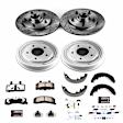 K15089DK-36 4-Wheel Set Front and Rear Brake Disc And Drum Kit, Cross-drilled and Slotted 5 Lugs 280.2 mm, Z36 Extreme Truck And Tow, Includes (1) Brake Disc and Pad Kit and (1) Brake Drum and Shoe Kit