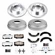 K15096DK-36 4-Wheel Set Front and Rear Brake Disc And Drum Kit, Cross-drilled and Slotted 6 Lugs 295 mm, Z36 Extreme Truck And Tow, Includes (1) Brake Disc and Pad Kit and (1) Brake Drum and Shoe Kit