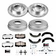 K15097DK-36 4-Wheel Set Front and Rear Brake Disc And Drum Kit, Cross-drilled and Slotted 6 Lugs 295 mm, Z36 Extreme Truck And Tow, Includes (1) Brake Disc and Pad Kit and (1) Brake Drum and Shoe Kit
