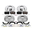 K15099DK 4-Wheel Set Front and Rear Brake Disc And Drum Kit, Cross-drilled and Slotted 6 Lugs 295 mm, Z23 Evolution Sport Series, Includes (1) Brake Disc and Pad Kit and (1) Brake Drum and Shoe Kit