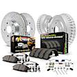 K15107DK-36 4-Wheel Set Front and Rear Power Stop Z36 Truck Carbon-Fiber Ceramic Brake Pads, Drilled + Slotted Rotors, Drum + Shoe Kit