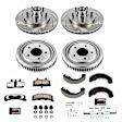 K15138DK-36 Front and Rear Power Stop Z36 Truck Carbon-Fiber Ceramic Brake Pads, Drilled + Slotted Rotors, Drum + Shoe Kit