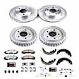 K15149DK-36 4-Wheel Set Front and Rear Brake Disc And Drum Kit, Cross-drilled and Slotted 5 Lugs 285 mm, 4WD Z36 Extreme Truck And Tow, Includes (1) Brake Disc and Pad Kit and (1) Brake Drum and Shoe Kit