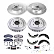 K15150DK 4-Wheel Set Front and Rear Brake Disc And Drum Kit, Cross-drilled and Slotted 5 Lugs 304 mm, 4WD Z23 Evolution Sport Series, Includes (1) Brake Disc and Pad Kit and (1) Brake Drum and Shoe Kit