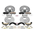 K15158DK 4-Wheel Set Front and Rear Brake Disc And Drum Kit, Cross-drilled and Slotted 4 Lugs 203.2 mm, Z23 Evolution Sport Series, Includes (1) Brake Disc and Pad Kit and (1) Brake Drum and Shoe Kit