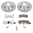 K1517-26 Front Brake Disc and Pad Kit, Silver zinc-plated, Cross-drilled and Slotted, 5 Lugs, 304.7 mm, Carbon Fiber Ceramic, Z26 Street Warrior Carbon-Fiber Ceramic Series