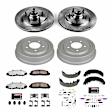 K15174DK-36 4-Wheel Set Front and Rear Brake Disc And Drum Kit, Cross-drilled and Slotted 5 Lugs 280.2 mm, RWD Z36 Extreme Truck And Tow, Includes (1) Brake Disc and Pad Kit and (1) Brake Drum and Shoe Kit