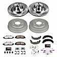 K15175DK-36 4-Wheel Set Front and Rear Brake Disc And Drum Kit, Cross-drilled and Slotted 5 Lugs 280.2 mm, RWD Z36 Extreme Truck And Tow, Includes (1) Brake Disc and Pad Kit and (1) Brake Drum and Shoe Kit