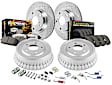 K15175DK-36 4-Wheel Set Front and Rear Brake Disc And Drum Kit, Cross-drilled and Slotted 5 Lugs 280.2 mm, RWD Z36 Extreme Truck And Tow, Includes (1) Brake Disc and Pad Kit and (1) Brake Drum and Shoe Kit