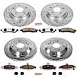 4-Wheel Set Power Stop&reg; K1518-26 Front and Rear Z26 Muscle Carbon-Fiber Ceramic Brake Pad and Drilled & Slotted Rotor Kit