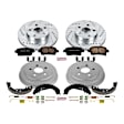 K15202DK 4-Wheel Set Brake Disc And Drum Kit, Cross-drilled and Slotted 5 Lugs 200 mm, Z23 Evolution Sport Series, Includes (1) Brake Disc and Pad Kit and (1) Brake Drum and Shoe Kit