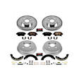 K15204DK 4-Wheel Set Brake Disc And Drum Kit, Cross-drilled and Slotted 4 Lugs 180 mm, Z23 Evolution Sport Series, Includes (1) Brake Disc and Pad Kit and (1) Brake Drum and Shoe Kit
