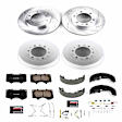 K15231DK 4-Wheel Set Front and Rear Brake Disc And Drum Kit, Cross-drilled and Slotted 6 Lugs 254 mm, Z23 Evolution Sport Series, Includes (1) Brake Disc and Pad Kit and (1) Brake Drum and Shoe Kit