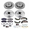 K15234DK 4-Wheel Set Front and Rear Brake Disc And Drum Kit, Cross-drilled and Slotted 4 Lugs 200 mm, Z23 Evolution Sport Series, Includes (1) Brake Disc and Pad Kit and (1) Brake Drum and Shoe Kit