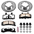 1998 GMC K2500 - Front Brake Disc and Pad Kit, Silver zinc-plated, Cross-drilled and Slotted, 8 Lugs, 317 mm, Carbon Fiber Ceramic, 8 Stud, 5.7L 8Cyl, Z36 Extreme Truck And Tow