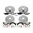 K15257DK Front and Rear Power Stop Z23 Daily Carbon-Fiber Ceramic Brake Pads, Drilled + Slotted Rotors, Drum + Shoe Kit