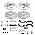 K15263DK-36 4-Wheel Set Front and Rear Brake Disc And Drum Kit, Cross-drilled and Slotted 6 Lugs 295 mm, Z36 Extreme Truck And Tow, Includes (1) Brake Disc and Pad Kit and (1) Brake Drum and Shoe Kit