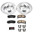 K1526 Rear Brake Disc and Pad Kit, Cross-drilled and Slotted 5 Lugs 280.8 mm Carbon Fiber Ceramic Z23 Evolution Sport Series
