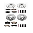 4-Wheel Set Power Stop&reg; K1533 Front and Rear Z23 Daily Carbon-Fiber Ceramic Brake Pad and Drilled & Slotted Rotor Kit