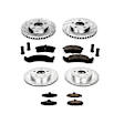 4-Wheel Set Power Stop&reg; K1535 Front and Rear Z23 Daily Carbon-Fiber Ceramic Brake Pad and Drilled & Slotted Rotor Kit