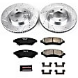 K1542 Front Brake Disc and Pad Kit, Cross-drilled and Slotted 5 Lugs 303 mm Carbon Fiber Ceramic Z23 Evolution Sport Series